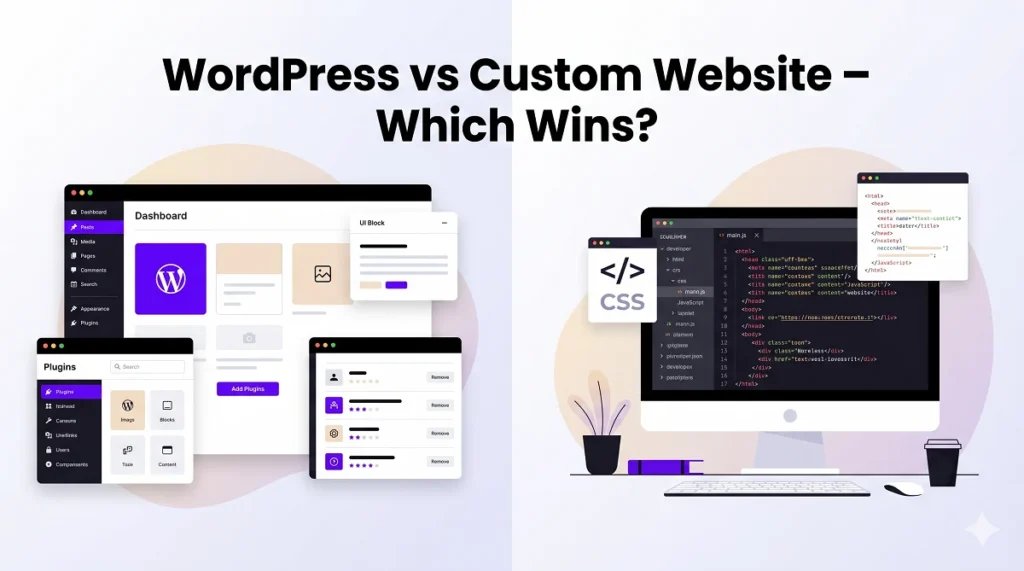 custom website vs wordpress website