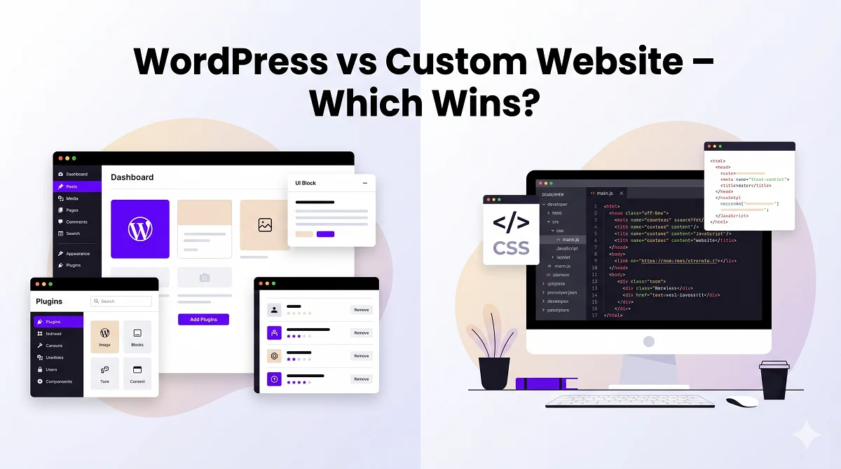 custom website vs wordpress website